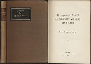 Der sogenannte Konflikt bei gerichtlicher Verfolgung von Beamten. [Signiertes Exemplar]