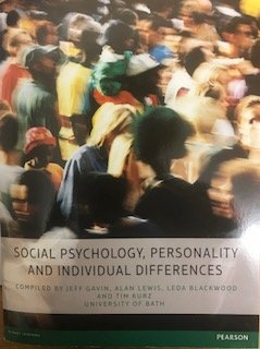 Bild des Verkufers fr Social Psychology, Personality and Individual Differences zum Verkauf von WeBuyBooks