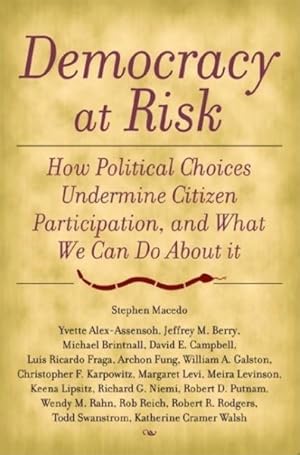 Image du vendeur pour Democracy At Risk : How Political Choices Undermine Citizen Participation, And What We Can Do About It mis en vente par GreatBookPrices