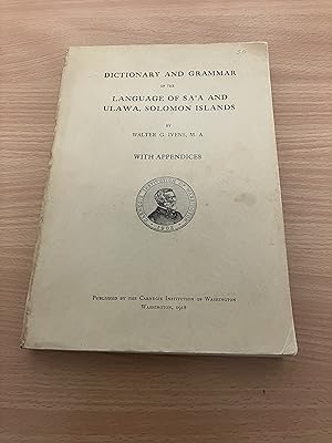 Dictionary and Grammar of the Languages of Sa'a and Ulawa, Solomon Islands