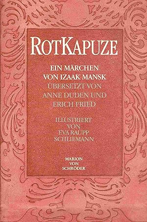 Image du vendeur pour Rotkapuze. Ein Mrchen. bersetzt von Anne Duden und Erich Fried. mis en vente par Antiquariat Bernhardt