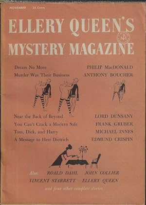 Immagine del venditore per ELLERY QUEEN'S Mystery Magazine: November, Nov. 1955 venduto da Books from the Crypt