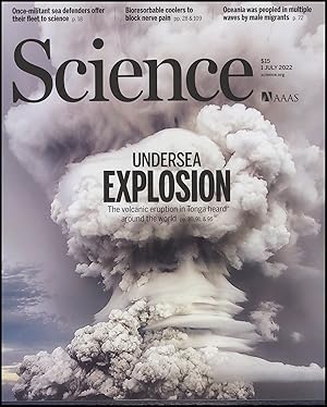 Science Magazine: Features the undersea volcanic explosion in Tonga (1 July 2022)