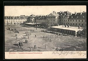 Ansichtskarte München, Infanterie-Leibregiment-Türkenkaserne aus der Vogelschau