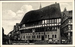 Bild des Verkufers fr Ansichtskarte / Postkarte Stolberg im Harz, Rathaus, Fachwerkhaus, Fahrzeuge zum Verkauf von akpool GmbH