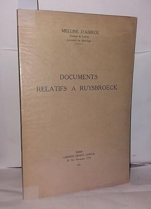 Seller image for Documents relatifs a Ruysbroeck for sale by Librairie Albert-Etienne