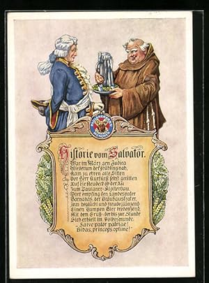 Bild des Verkufers fr Ansichtskarte Mnchen, Epigramm Paulaner, Salvator-Thomasbru zum Verkauf von Bartko-Reher