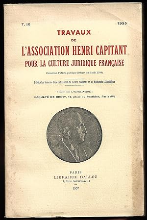 travaux de l'Association Henri CAPITANT Pour la culture Juridique Française