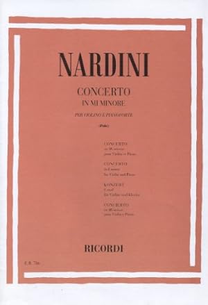 Bild des Verkufers fr RICORDI NARDINI P. - CONCERTO IN MI MIN. - VIOLON ET PIANO Classical sheets Violin zum Verkauf von WeBuyBooks