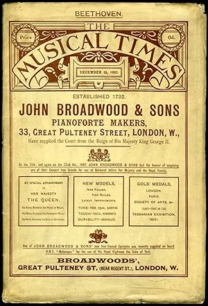 Bild des Verkufers fr Beethoven. The Musical Times and Singing-Class Circular. December 15, 1892. zum Verkauf von Emile Kerssemakers ILAB