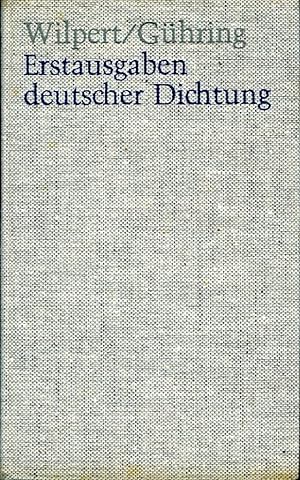 Seller image for Erstausgaben deutscher Dichtung. Eine Bibliographie zur deutschen Literatur 1600 bis 1960 for sale by Emile Kerssemakers ILAB