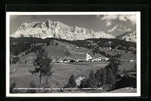 Bild des Verkufers fr Cartolina St. Leonhard, Gesamtansicht mit Monte S. Cruce und Lavarella zum Verkauf von Bartko-Reher