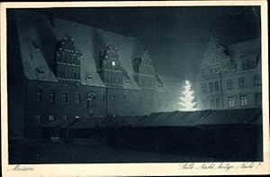 Bild des Verkufers fr Ansichtskarte / Postkarte Meien in Sachsen, Partie am Marktplatz, bei Nacht, Weihnachten, stille Nacht, heilige Nacht zum Verkauf von akpool GmbH