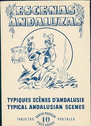10 alte Ansichtskarte / Postkarte Andalusien, andalusische Szenen, zusammenhängend im Heft, diver...