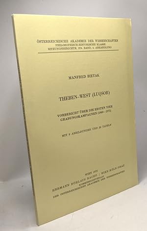 Imagen del vendedor de Theben-West (Luqsor) vorbericht ber die ersten vier gravungskampagnen (1969-1971) a la venta por crealivres
