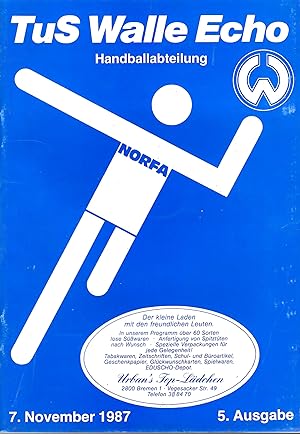Bild des Verkufers fr Tus Walle Echo - Handballabteilung - 7. November 1987 - 5. Ausgabe ; Mit Abbildungen zum Verkauf von Walter Gottfried