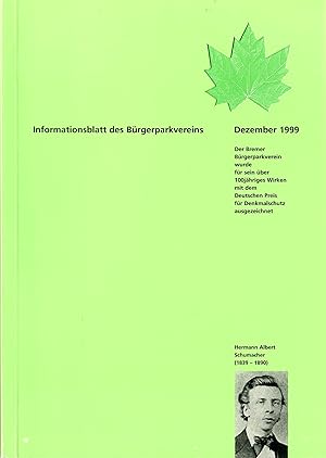 Informationsblatt des Bürgerparkvereins - 1999 Dezember; Mit zahlreichen Abbildungen - Herausgege...