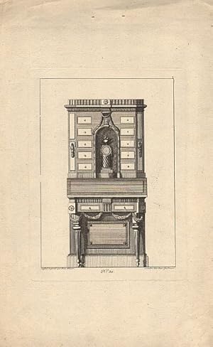 Seller image for [Schreibtisch / Kommode mit Aufsatz], dessin et grav par Jean Hauer,  vendre chs Jean Gradmann. for sale by Antiquariat A. Suelzen