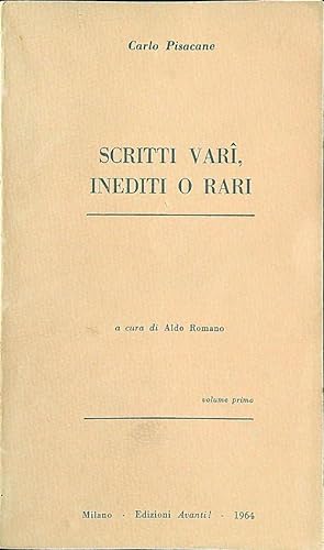 Bild des Verkufers fr Scritti vari, inediti o rari vol. 1 zum Verkauf von Librodifaccia