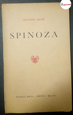 Image du vendeur pour Rensi Giuseppe, Spinoza, Bocca, s.d. mis en vente par Amarcord libri