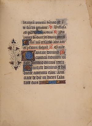 A single leaf from a decorated manuscript.