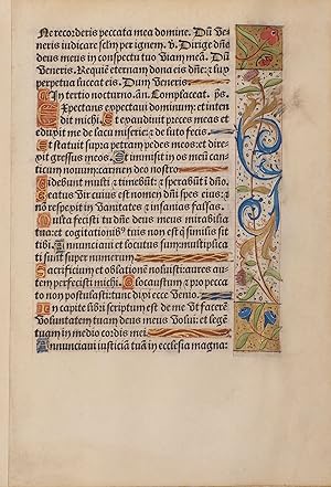 A single leaf from a printed Book of Hours,