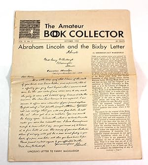 The Amateur Book Collector, Volume VI, No. 2 (October 1955) Featuring "Abraham Lincoln and the Bi...