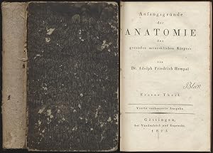 Imagen del vendedor de Anfangsgrnde der Anatomie des gesunden menschlichen Krpers. a la venta por Antiquariat Lenzen