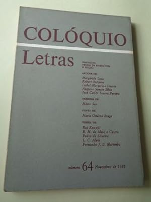 Seller image for COLQUIO LETRAS. Revista bimestral. Nmero 64. NOVEMBRO DE 1981. for sale by GALLAECIA LIBROS