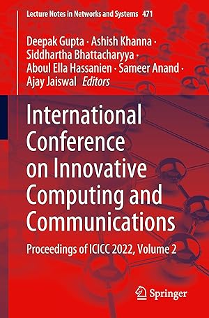 Image du vendeur pour International Conference on Innovative Computing and Communications mis en vente par moluna