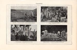 Seller image for LAMINA V11879: Cementerio de Jerusalen, Praga, Constantinopla y Blidah for sale by EL BOLETIN