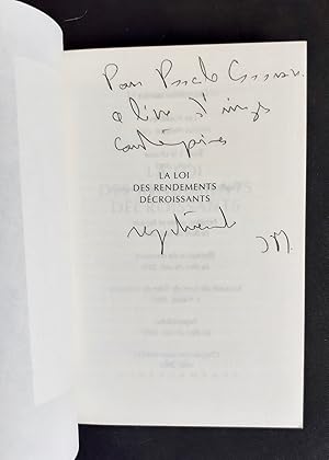 Imagen del vendedor de La loi des rendements dcroissants - a la venta por Le Livre  Venir