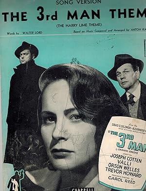 Seller image for The 3rd Man Theme - Harry Lime - Song Version - Orson Welles, Joseph Cotton Alida Valli Cover - Vintage Sheet Music for sale by ! Turtle Creek Books  !