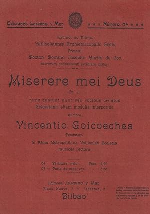 Seller image for MISERERE MEI DEUS. Nunc quatuor nunc sex vocibus ornatus Gregorianis etiam modulis interpositis for sale by Librera Torren de Rueda