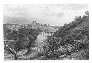 RICHMOND NEAR LONDON with View of the Thames,ca1870 Steel Engraving,Historical Antique Print