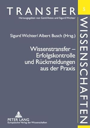 Bild des Verkufers fr Wissenstransfer  Erfolgskontrolle und Rckmeldungen aus der Praxis zum Verkauf von AHA-BUCH GmbH