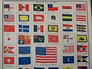 Flags of All Nations United States China Persia Germany Japan 1886-92 print