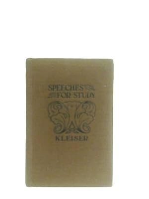 Imagen del vendedor de Speeches for Study and Suggestions for Speech-Making a la venta por World of Rare Books
