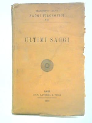 Imagen del vendedor de Ultimi Saggi a la venta por World of Rare Books