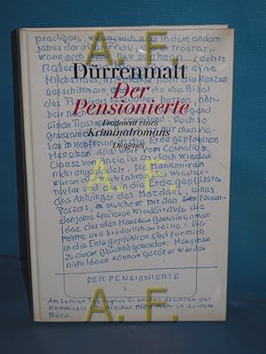 Bild des Verkufers fr Der Pensionierte : Fragment eines Kriminalromans , Text der Fassung letzter Hand , Faksimile des Manuskripts , Faksimile des Typoskripts mit handschriftlichen nderungen. Mit einem Nachw. von Peter Redi und einem ed. Bericht von Anna von Planta und Ulrich Weber zum Verkauf von Antiquarische Fundgrube e.U.