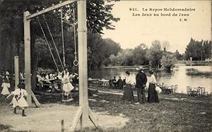 Ansichtskarte / Postkarte Le Repos Hebdomadaire, Les Jeux au bord de l'eau, Kinderspielplatz, Sch...