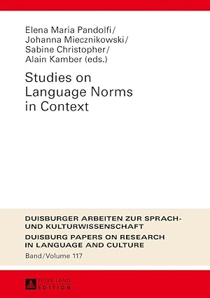 Bild des Verkufers fr Studies on Language Norms in Context zum Verkauf von moluna