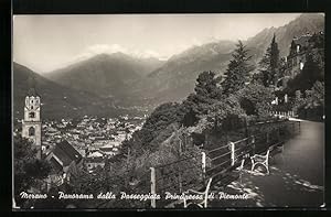 Bild des Verkufers fr Cartolina Merano, Panorama dalla Passeggiata Principessa di Piemonte zum Verkauf von Bartko-Reher