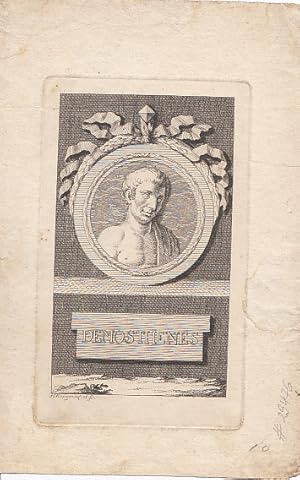 Seller image for Portrt. Bstendarstellung als Wandplakette. Kupferstich von J. C. Krger, 14 x 9 cm, um 1800. for sale by Antiquariat Michael Eschmann