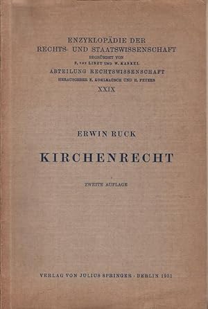 Immagine del venditore per Kirchenrecht. Enzyklopdie der Rechts- und Staatswissenschaft / Abteilung Rechtswissenschaft ; 29 venduto da Schrmann und Kiewning GbR