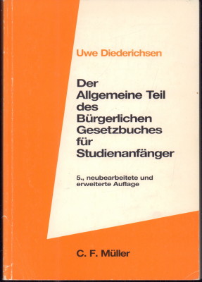 Bild des Verkufers fr Der Allgemeine Teil des Brgerlichen Gesetzbuches fr Studienanfnger. zum Verkauf von Antiquariat Jenischek