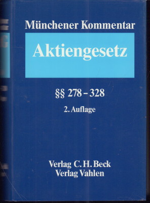 Immagine del venditore per Mnchener Kommentar zum Aktiengesetz. Band 8.  278 - 328. venduto da Antiquariat Jenischek