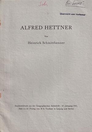 Seller image for Alfred Hettner for sale by Clivia Mueller