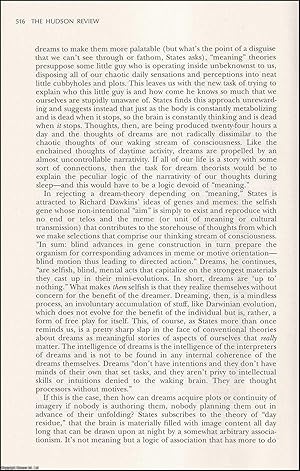 Seller image for The Mindless Cunning of Dreams. An original article from The Hudson Review, 1997. for sale by Cosmo Books