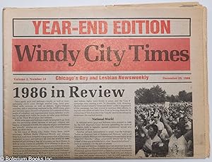 Bild des Verkufers fr Windy City times: Chicago's gay and lesbian newsweekly: vol. 2,#14, December 25, 1986: Year-End Edition, 1986 in review zum Verkauf von Bolerium Books Inc.